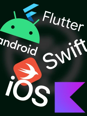image with logos of android, ios, swift, flutter, kotlin
